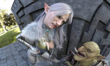 Elf and Goblin 2 staring at each other