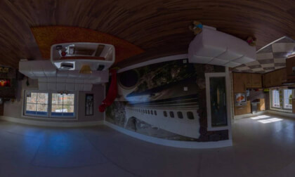 House upside down (interior) in Terfens/Tyrol, Austria.