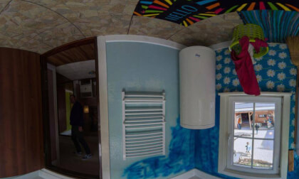 House upside down (interior) in Terfens/Tyrol, Austria.