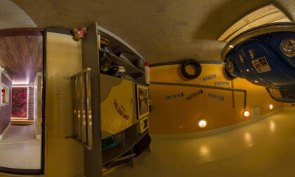 House upside down (interior) in Terfens/Tyrol, Austria.