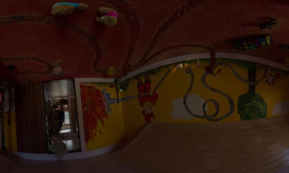 House upside down (interior) in Terfens/Tyrol, Austria.