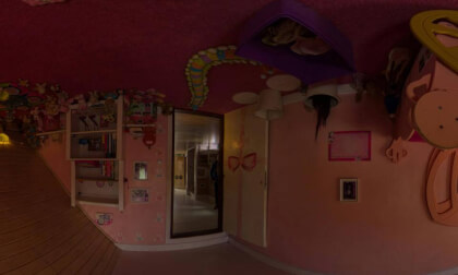 House upside down (interior) in Terfens/Tyrol, Austria.