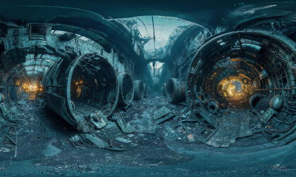 Underground Tunnels In Post Apocalyptic City After Great War