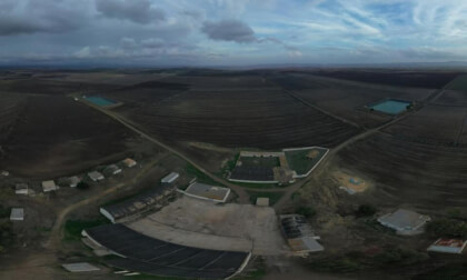 Golden Grains: 360° Aerial View Over a Wheat Farm