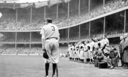 Babe Ruth retirement photo