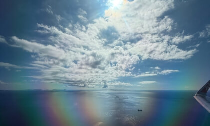 Rainbow in sky