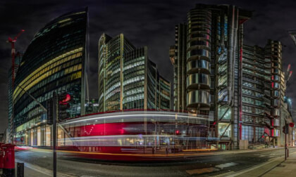 London bus - light trail