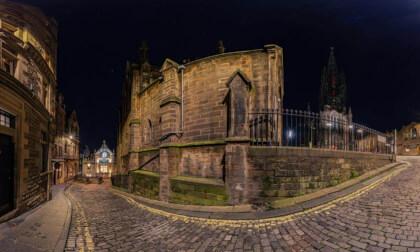 Cobbled stones in Edinburgh, Scotland
