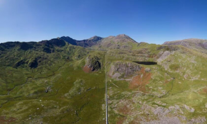 View of the Snowdon horse shoe, North Wales, UK