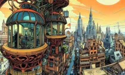 Neo-art-deco style try for cityscapes - AI generated