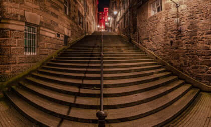 Warriston's close - more stairs in Edinburgh, Scotland, UK