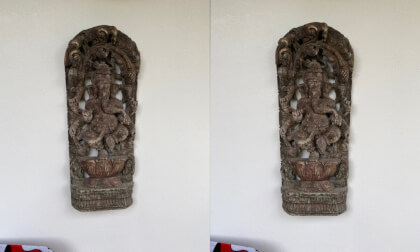 Ganesh wooden sculpture