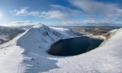 Snow in Snowdonia, North Wales, UK