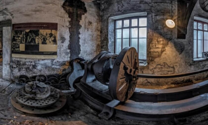 Llanberis slate museum - the lathe, North Wales, UK