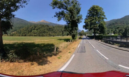 360° View from Above – Red Nissan on the Open Roads of France 🇫🇷🚗