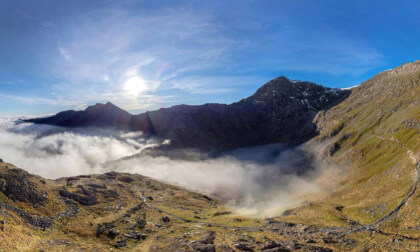 Cloud inversion in the Snowdon horseshoe, North Wales, UK
