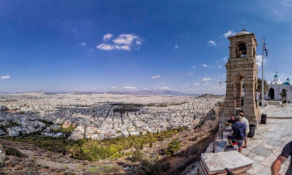 View from Lycabettus Hill in the centre of Athens, Greece