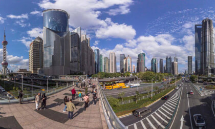 Skywalk in Shanghai, China